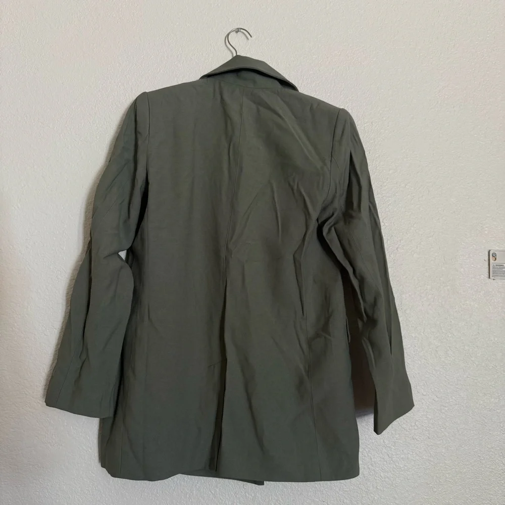 A New Day Women's Double Breasted Blazer Jacket Back Slit Mid Length - Picture 7 of 9